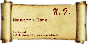 Neuvirth Imre névjegykártya